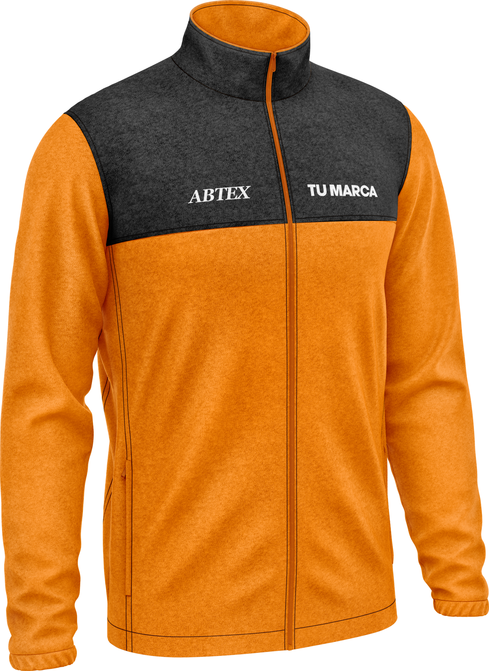 abtex - mockup - campera cc - costado - naranajaynegro 2